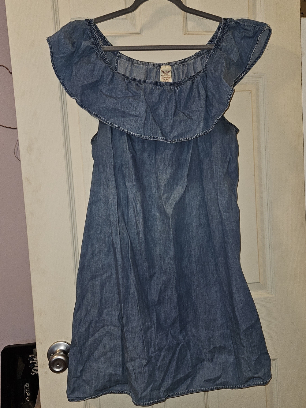 Faded Glory Denim-Style Midi Dress - Blue